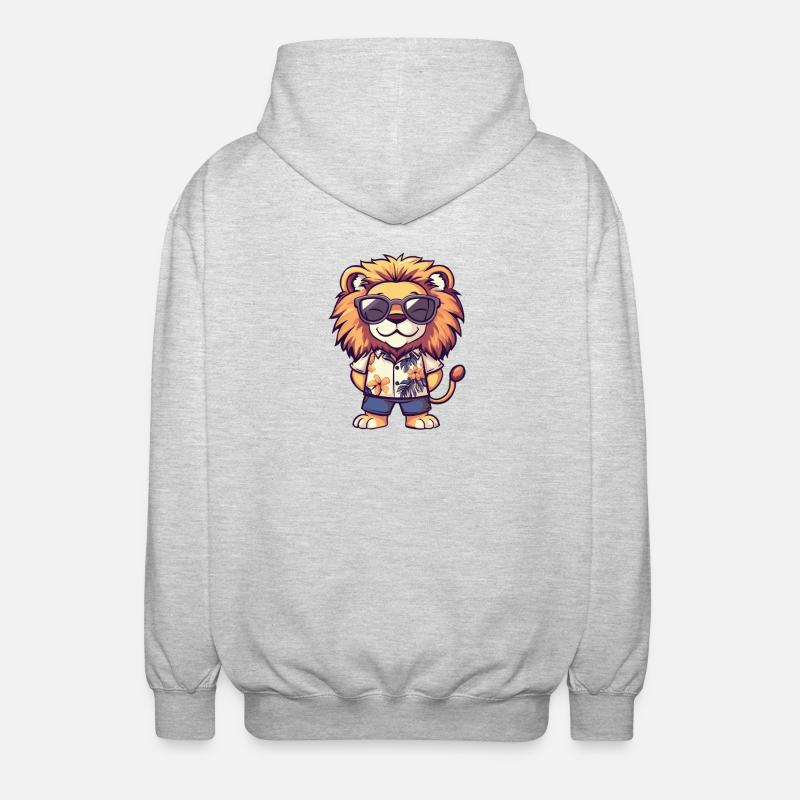 Vacances Lion Comic - Veste à capuche unisexe - gris clair chiné
