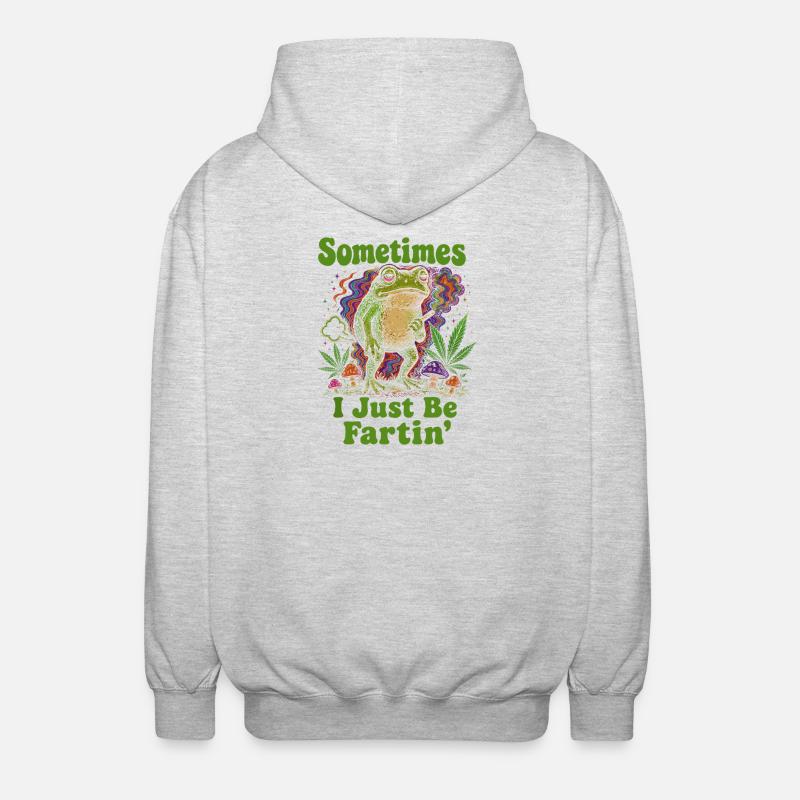 Psychedelic Frog : Vibrations de pets - Veste à capuche unisexe - gris clair chiné