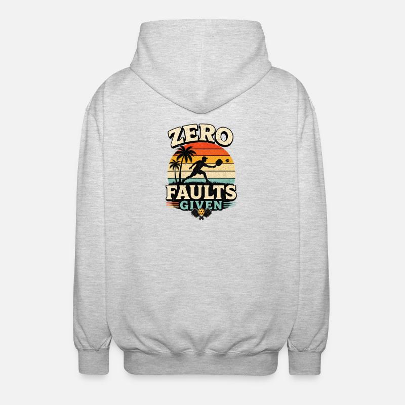 Zero Faults Given Retro Pickleball Design  - Unisex Kapuzenjacke - Hellgrau meliert