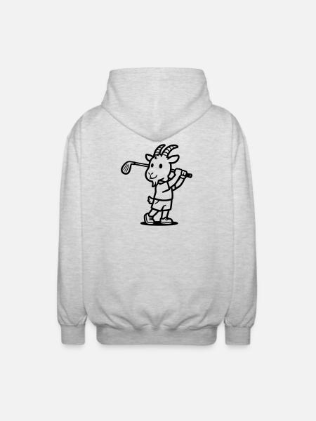 Goat Golf - Unisex Kapuzenjacke - Hellgrau meliert