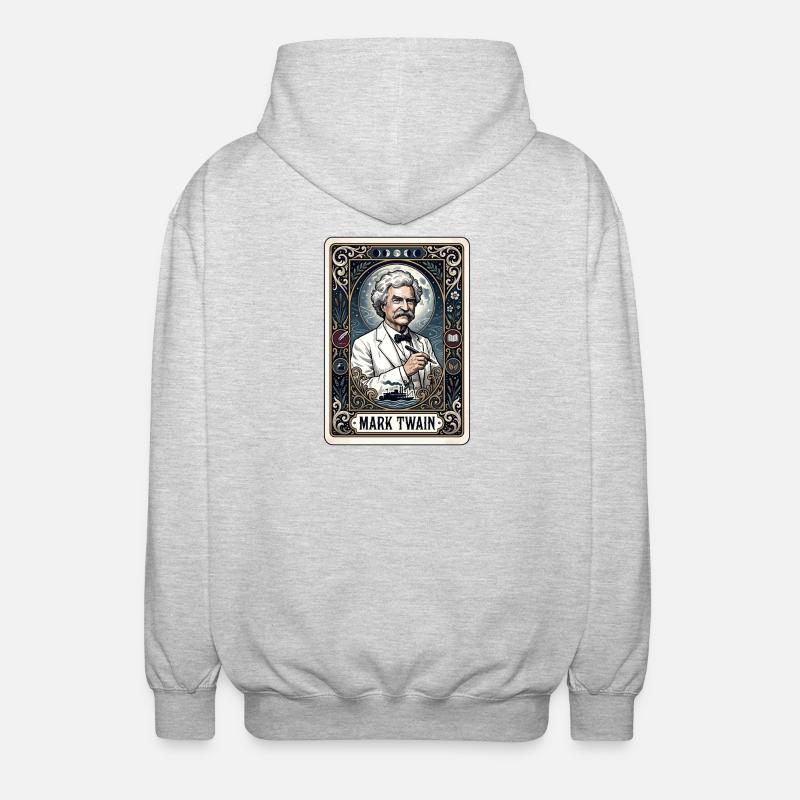 Carte de tarot par Mark Twain - Veste à capuche unisexe - gris clair chiné