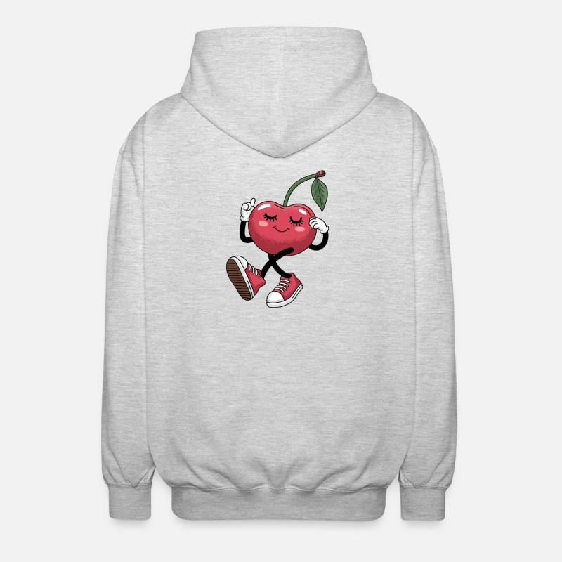Dancing cherry with sneakers cheerful - Unisex Hooded Jacket - light heather grey