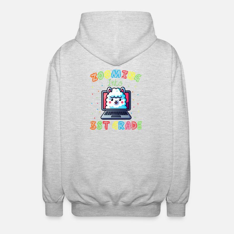 Lama Code Arc-en-Ciel Numérique - Veste à capuche unisexe - gris clair chiné