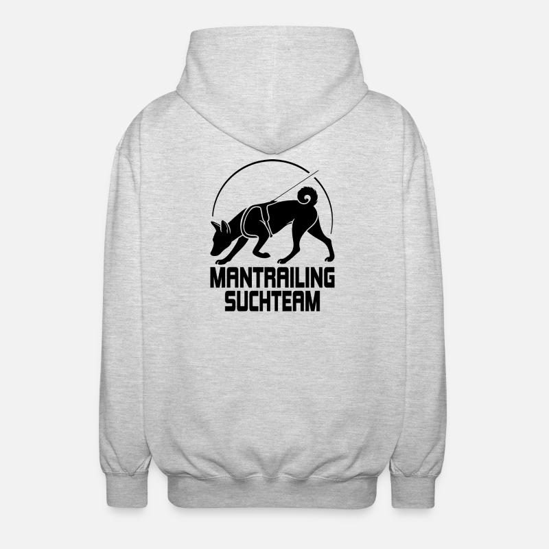 Basenji Mantrailing Search Team Dogs Wilsigns - Unisex Hooded Jacket - light heather grey