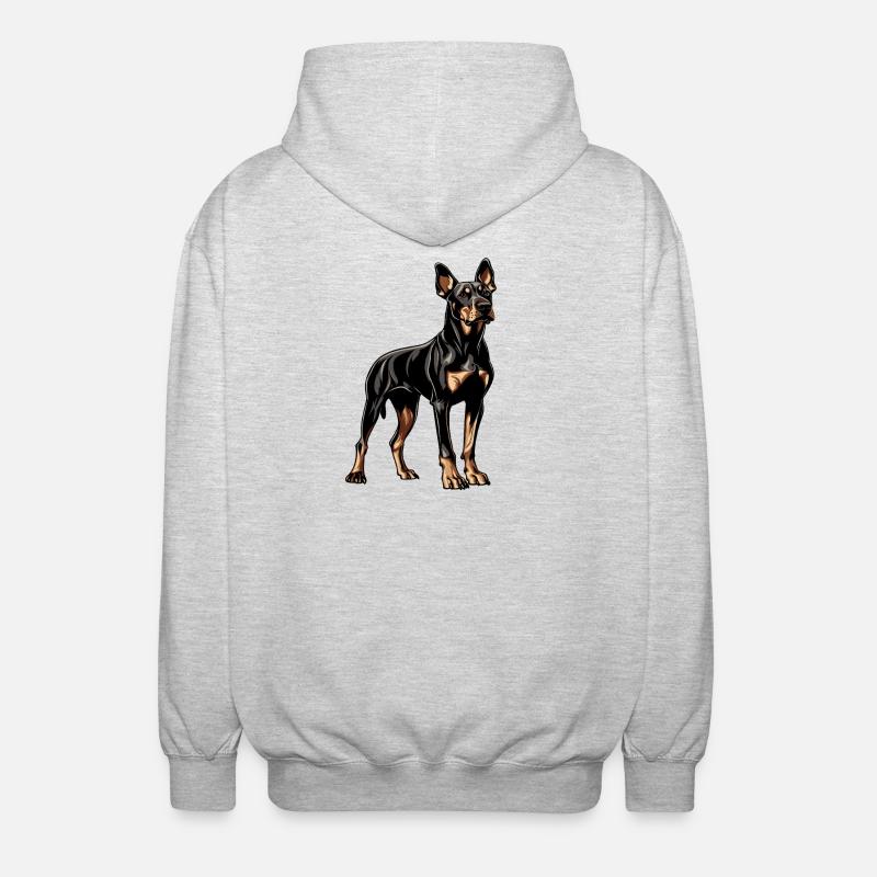Doberman - Veste à capuche unisexe - gris clair chiné
