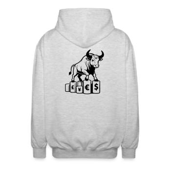 Belleger Taurus - Unisex Kapuzenjacke - Hellgrau meliert - Hinten - AI Model Male 185 light (185cm)