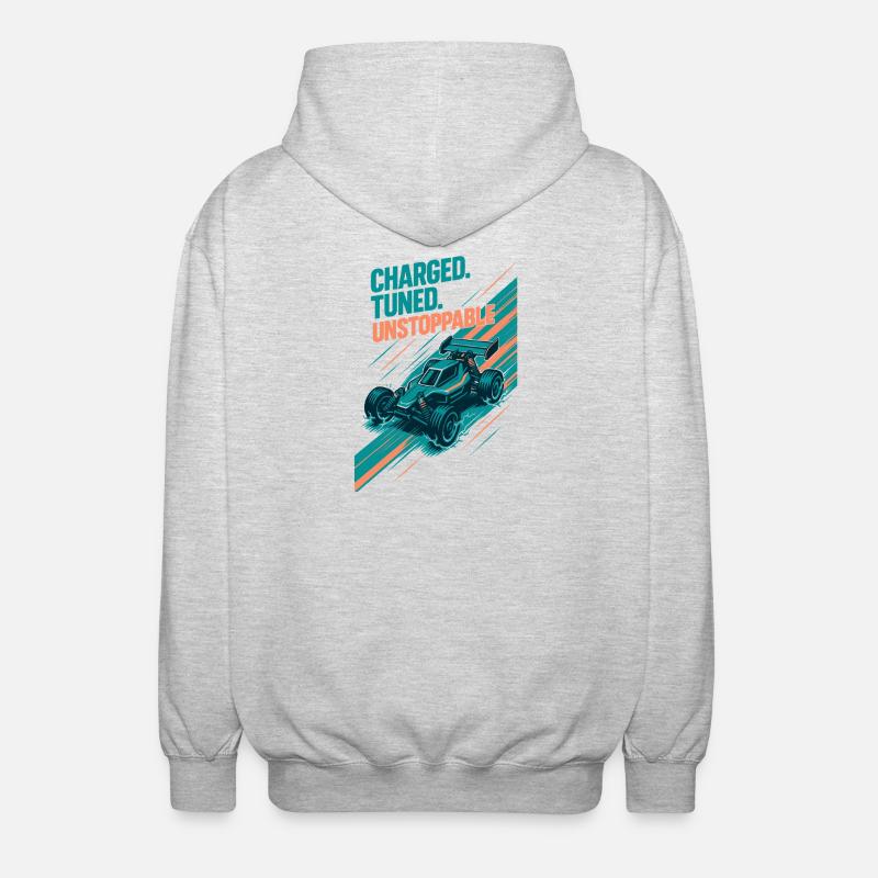 Loaded, tuned, unstoppable | RC Buggy - Unisex Hooded Jacket - light heather grey
