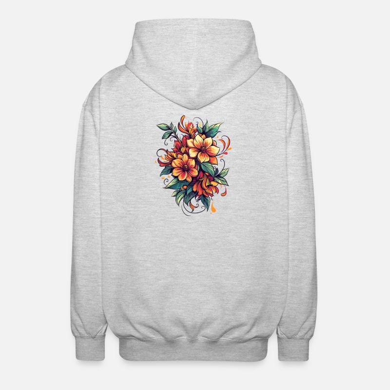 Bouquet de Fleurs de Feu - Veste à capuche unisexe - gris clair chiné
