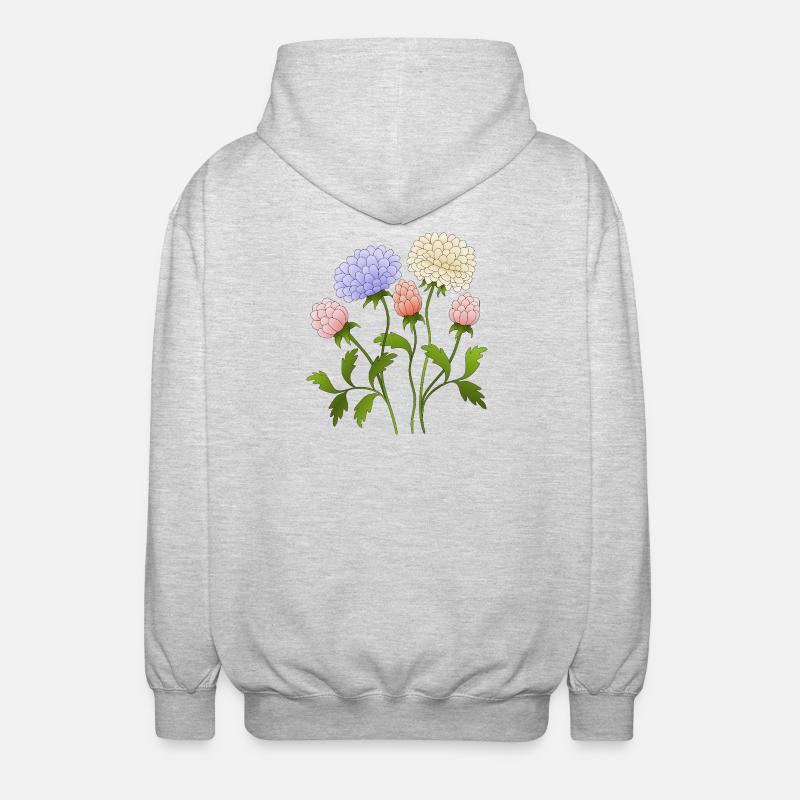 Blumen - Unisex Kapuzenjacke - Hellgrau meliert