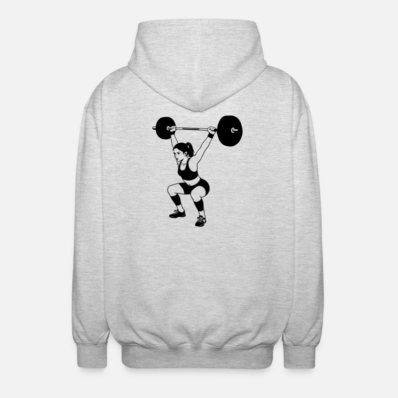 Gewichtheben - Unisex Kapuzenjacke - Hellgrau meliert