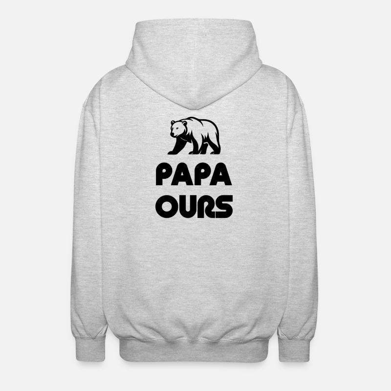 Papa Ours  - Veste à capuche unisexe - gris clair chiné