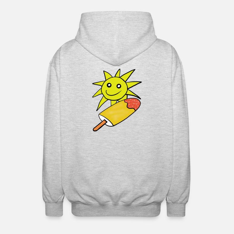 Sommer Sonne Eis Eiskrem Sommerzeit - Unisex Hooded Jacket - light heather grey