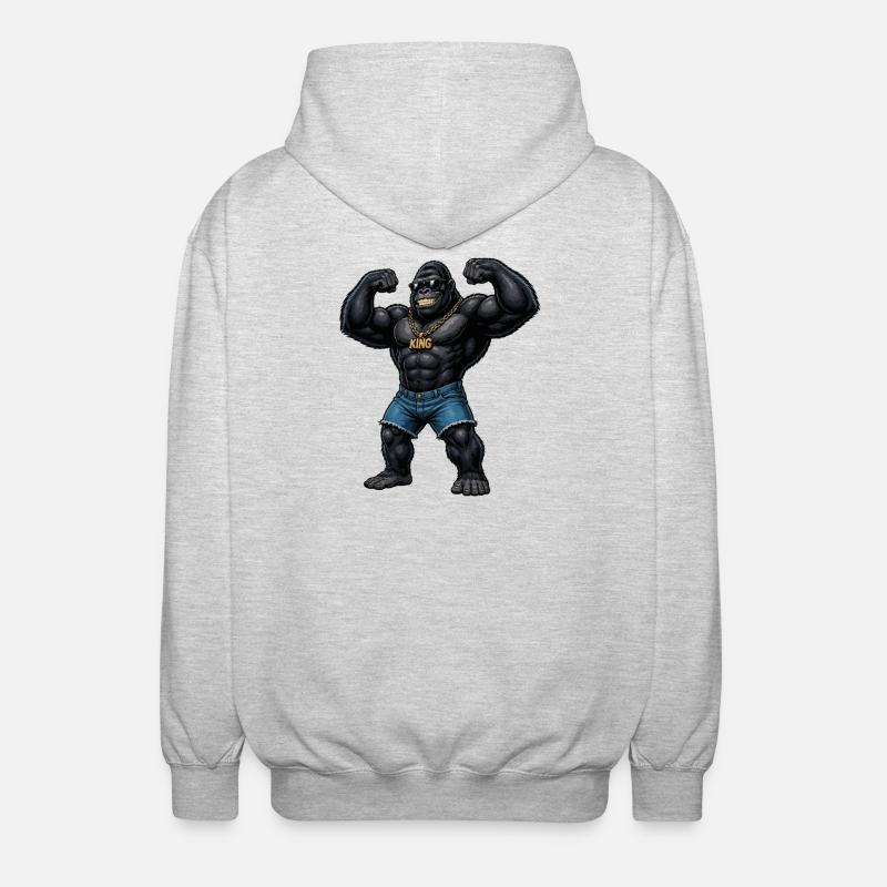 King Gorilla Bling - Veste à capuche unisexe - gris clair chiné