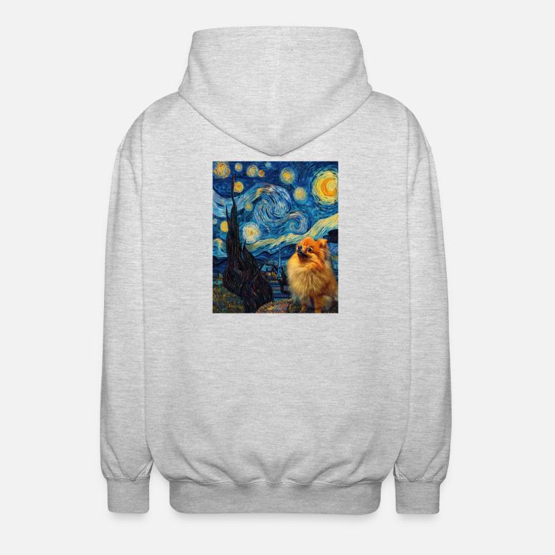 Zwergspitz Spitz Pomeranian - Unisex Hooded Jacket - light heather grey