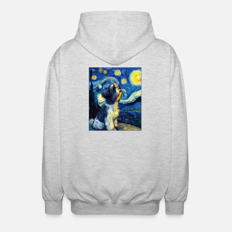 Shih Tzu - Veste à capuche unisexe - gris clair chiné
