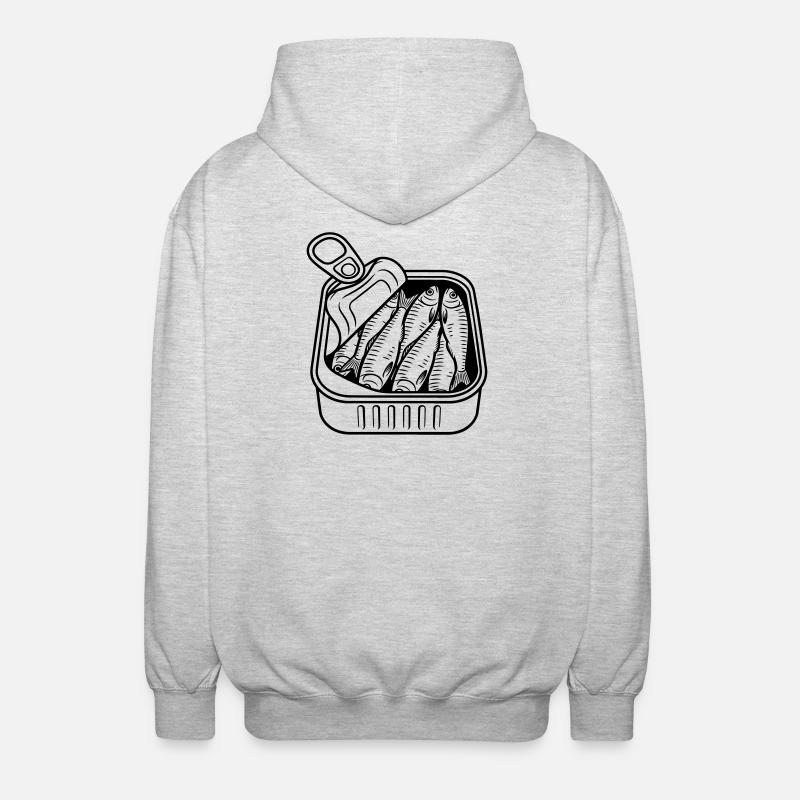 sardines - Unisex Hooded Jacket - light heather grey