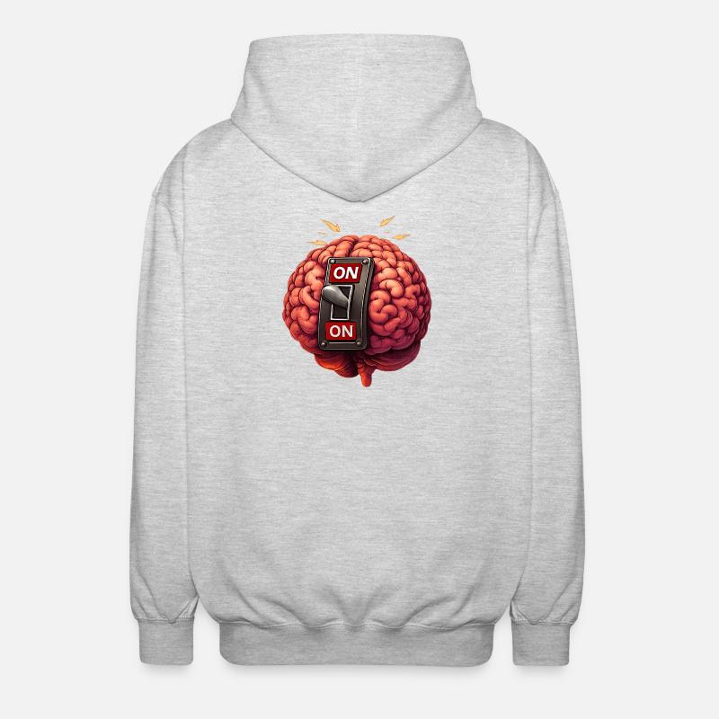 Brain on - always - Unisex Hooded Jacket - light heather grey