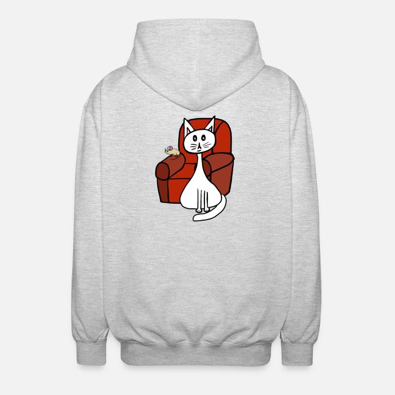 Haustiere Katze Maus Katzen Mäuse - Unisex Kapuzenjacke - Hellgrau meliert