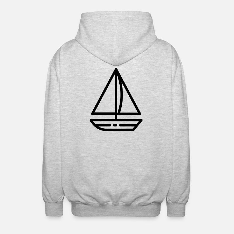 sailing ship - Unisex Hooded Jacket - light heather grey