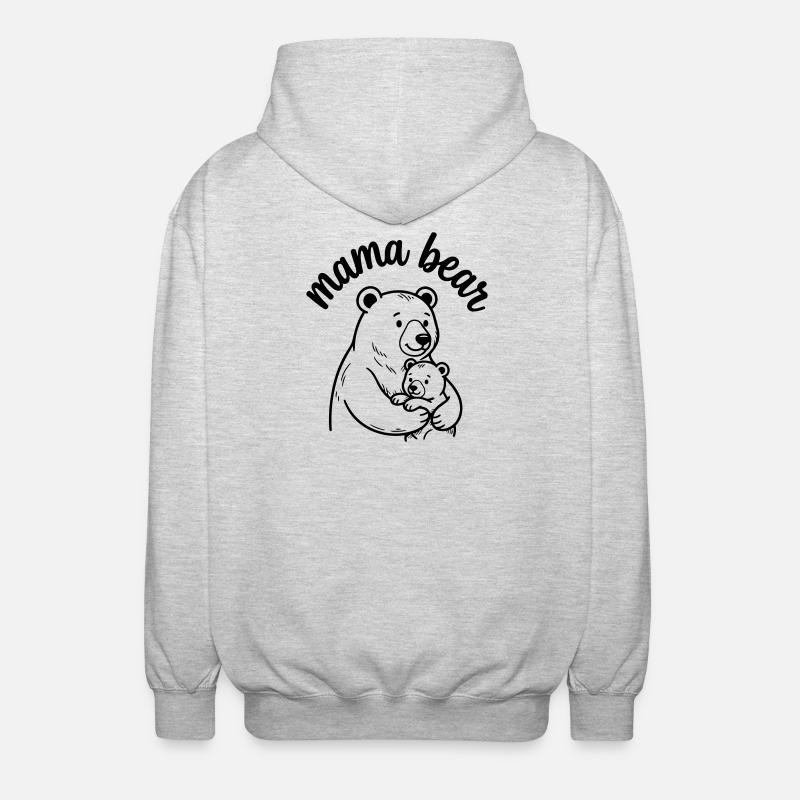 Bärenmama - Unisex Kapuzenjacke - Hellgrau meliert