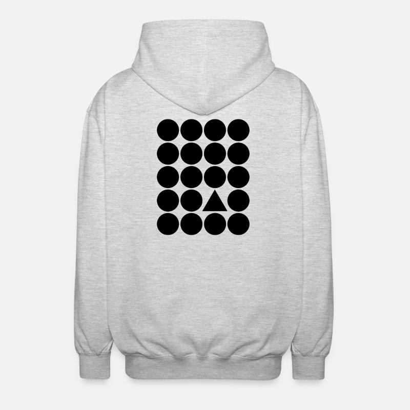 Geometric Grid Triangle Accent T-Shirt - Unisex Hooded Jacket - light heather grey