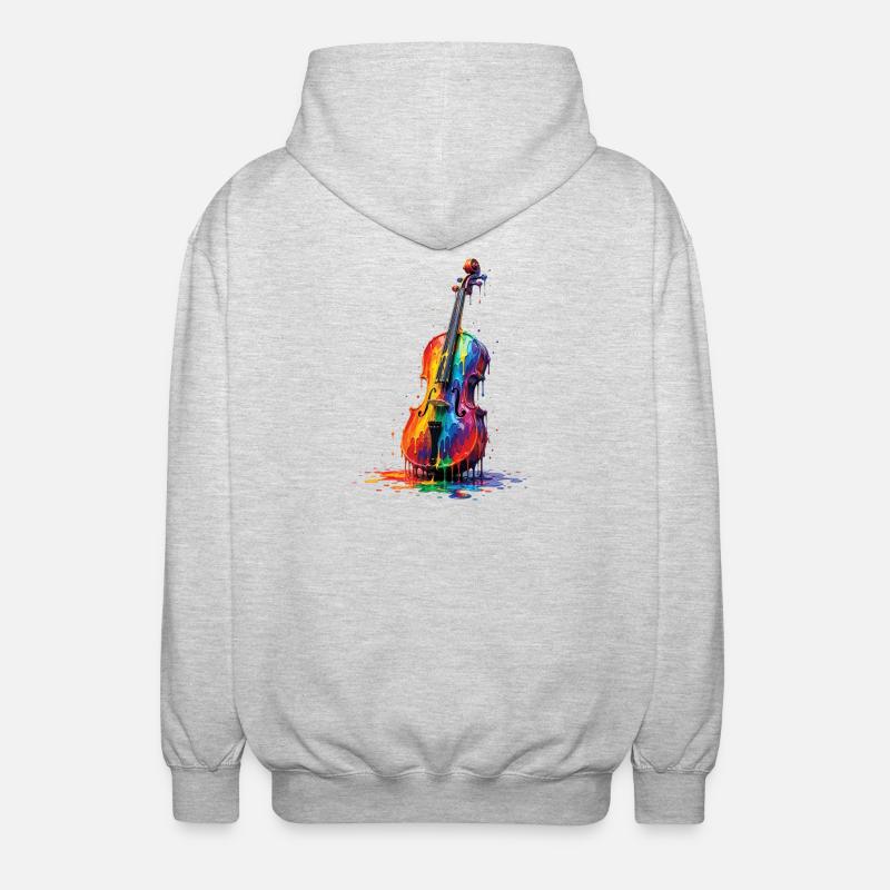 Bratsche mit tropfender Farbe - Unisex Kapuzenjacke - Hellgrau meliert