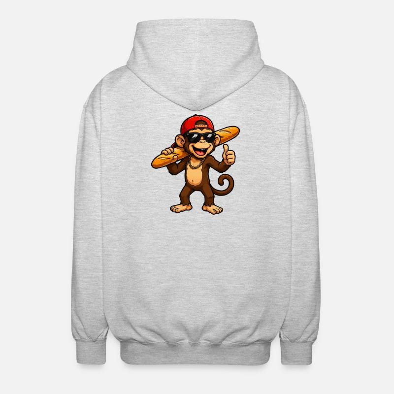 Singe-Baguette-Cool - Veste à capuche unisexe - gris clair chiné