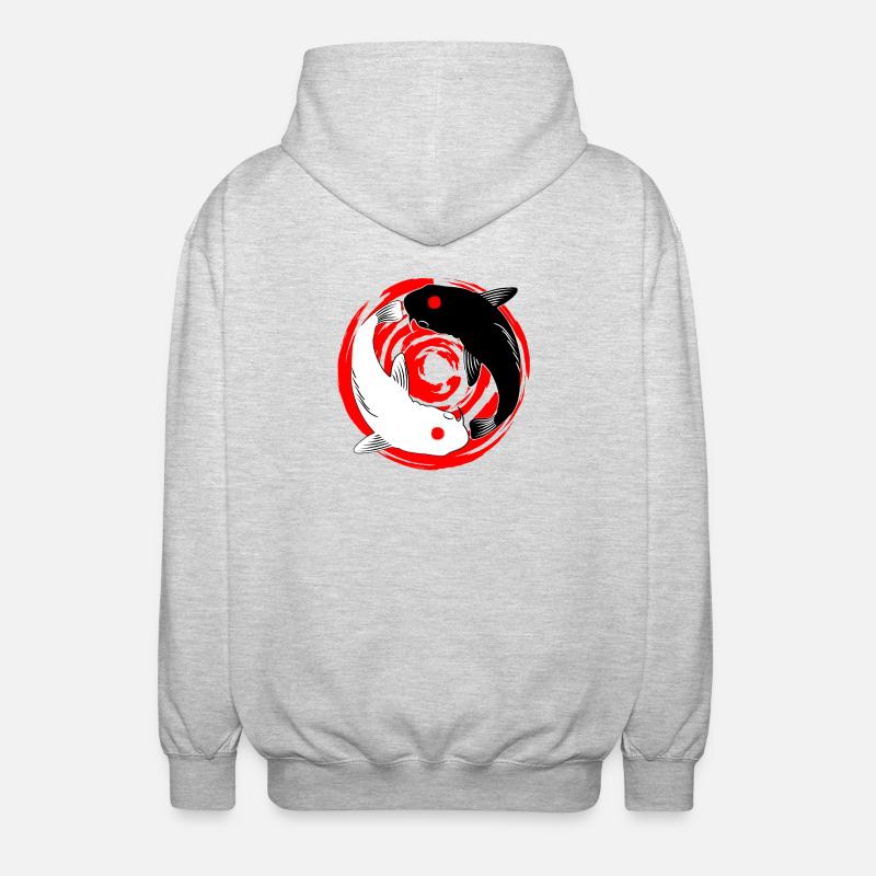 Koi YinYang - Veste à capuche unisexe - gris clair chiné