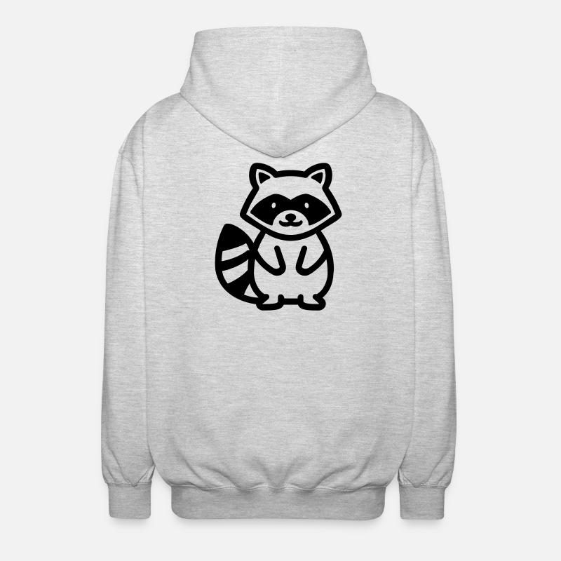 raccoon - Unisex Hooded Jacket - light heather grey