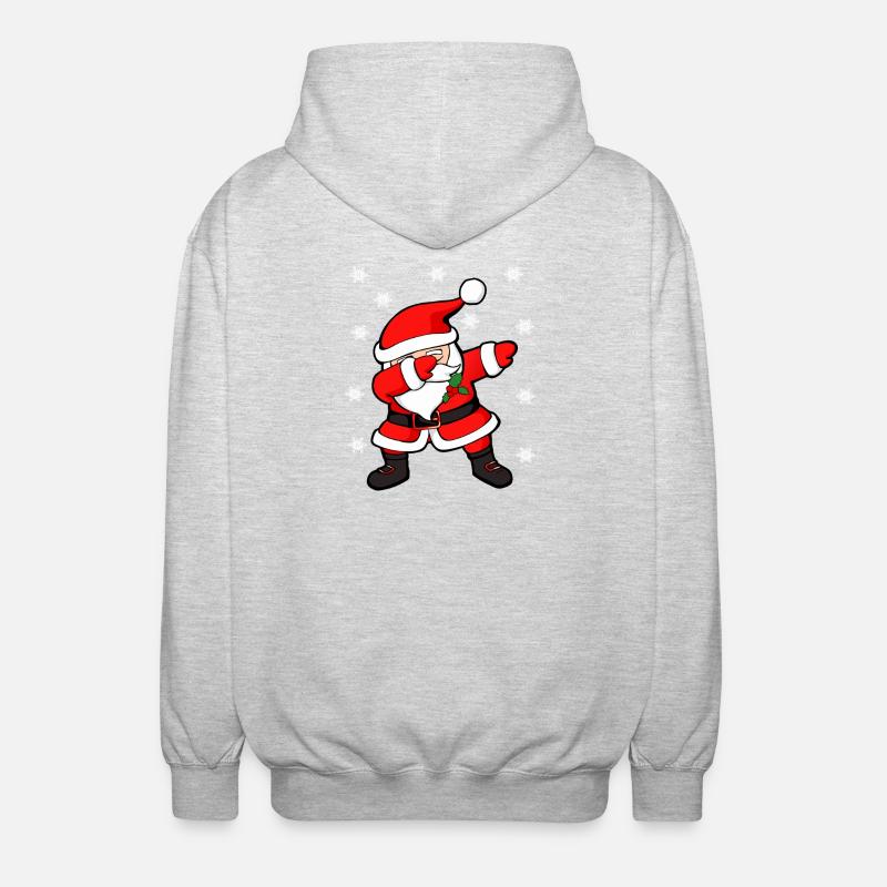 Santa Dab Festive Cheer - Unisex Hooded Jacket - light heather grey