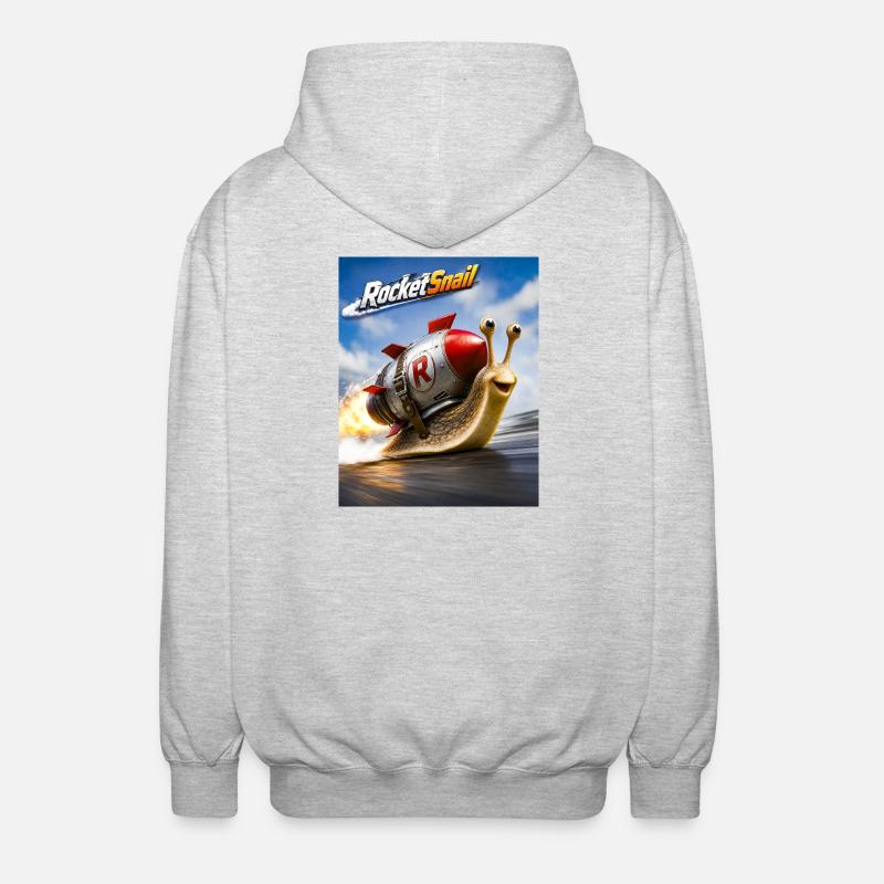 Rocket Snail Space Fast Adventure - Unisex Hooded Jacket - light heather grey