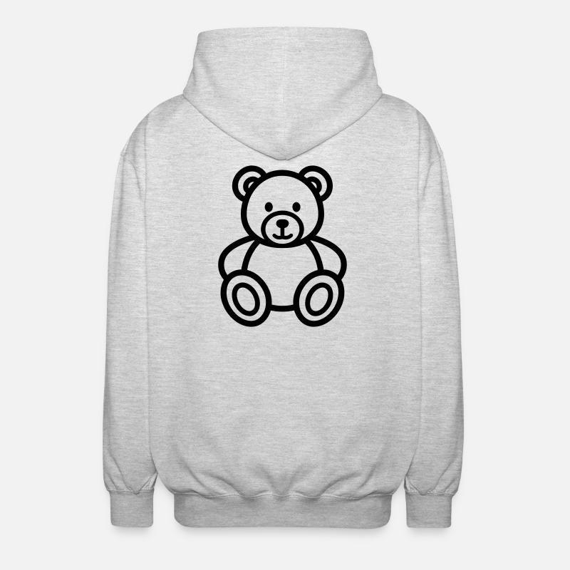 Bär - Unisex Kapuzenjacke - Hellgrau meliert
