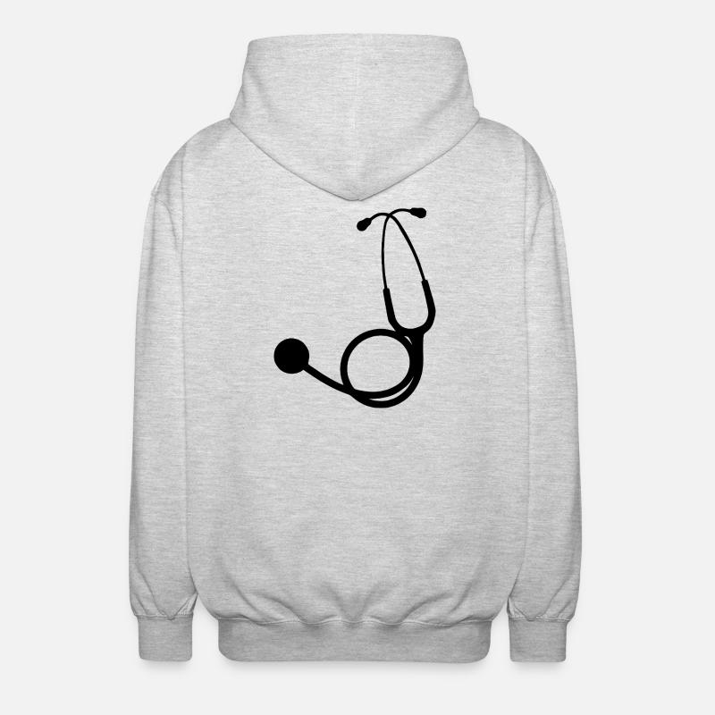 Stethoscope black - Unisex Hooded Jacket - light heather grey