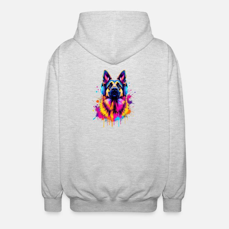 Deutscher Schäferhund - Unisex Kapuzenjacke - Hellgrau meliert