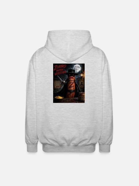 Zorro Horror Würstchen  - Unisex Kapuzenjacke - Hellgrau meliert