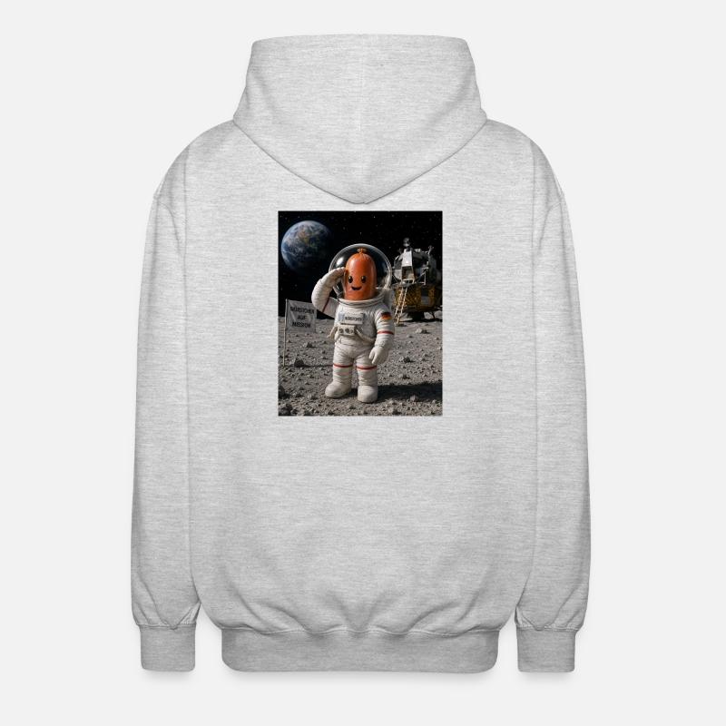 Astronaut Würstchen 2 - Unisex Kapuzenjacke - Hellgrau meliert