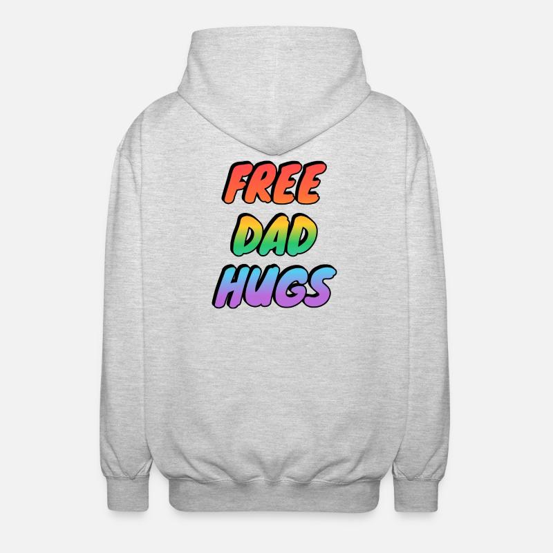 Free Dad Hugs Rainbow - Unisex Hooded Jacket - light heather grey