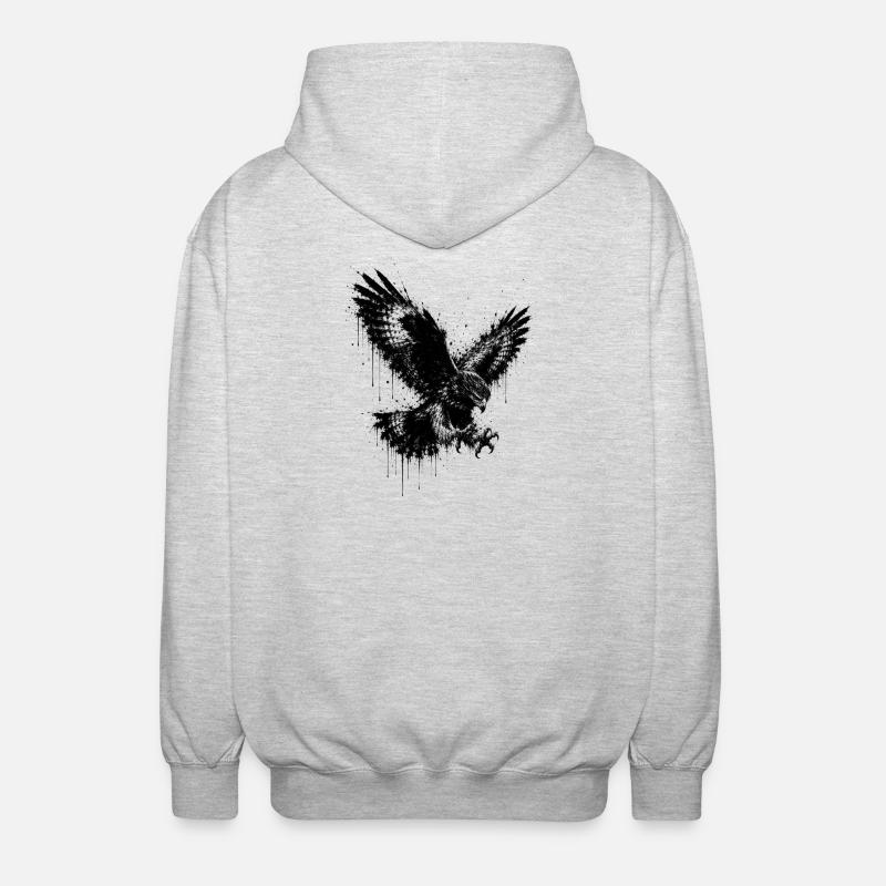 Eagle splatter - Unisex Hooded Jacket - light heather grey