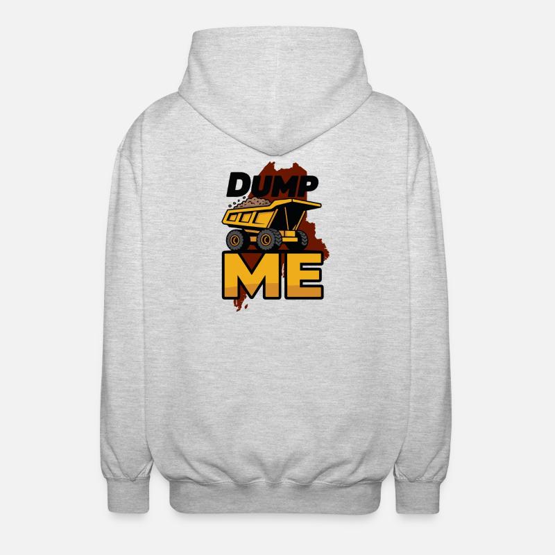 Dump Me: Bold Dump Truck Graphic - Unisex Hooded Jacket - light heather grey