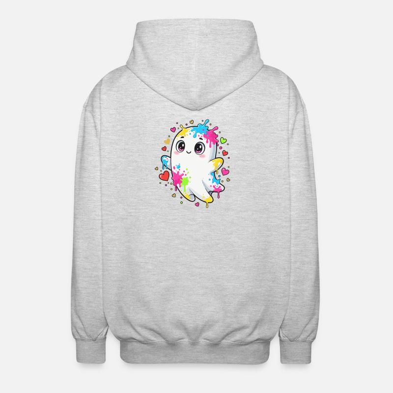 Kunterbunter Farbgeist - Veste à capuche unisexe - gris clair chiné