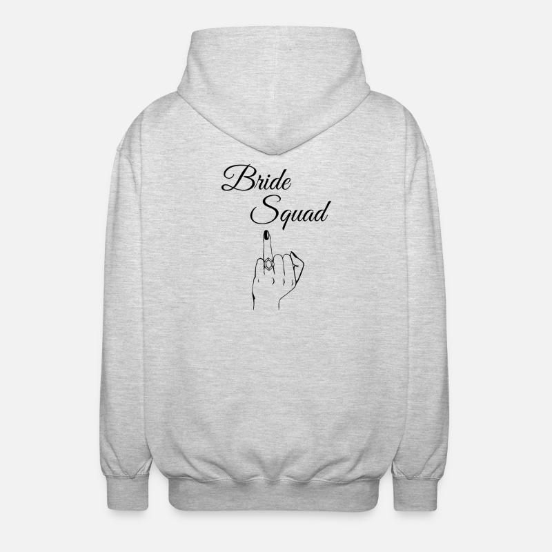 Edgy Bride Squad - Unisex Hooded Jacket - light heather grey