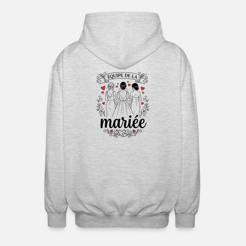Équipe de la Mariée EVJF Témoin Mariage - Veste à capuche unisexe - gris clair chiné