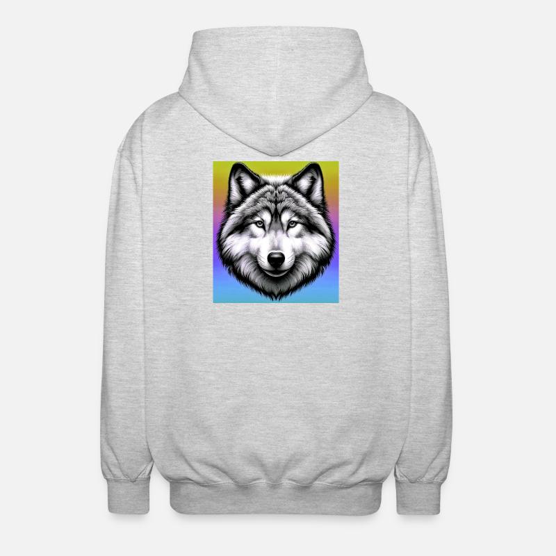 Wolf - Unisex Hooded Jacket - light heather grey