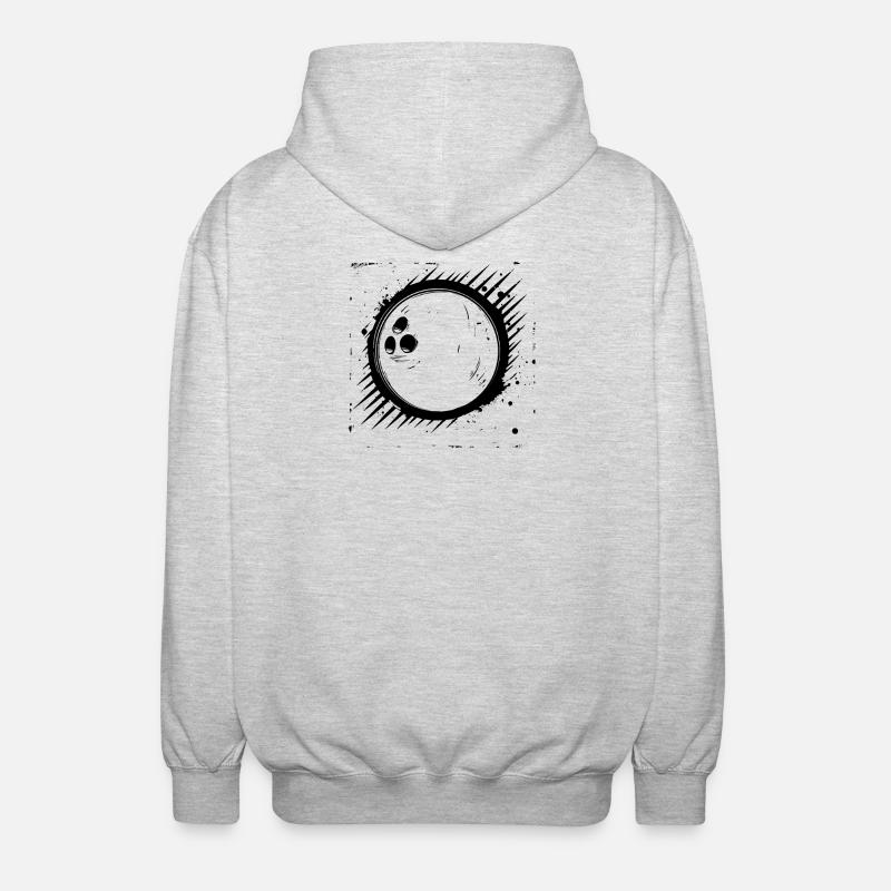 Bowlingkugel Grafik - Unisex Kapuzenjacke - Hellgrau meliert