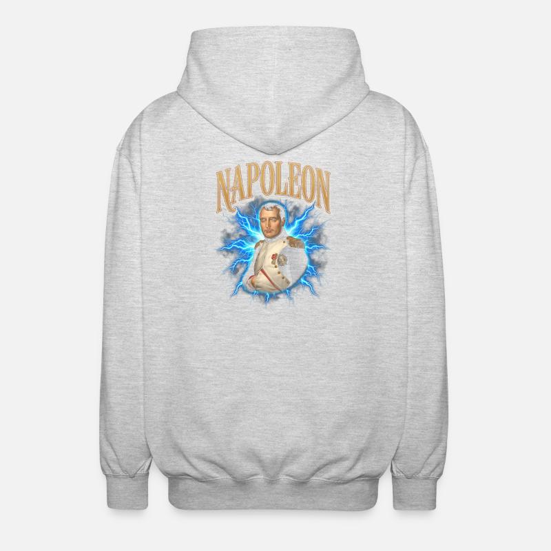 Napoleon Blitzlicht-Aura - Unisex Kapuzenjacke - Hellgrau meliert