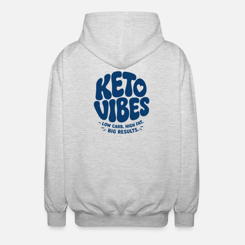 Keto Vibes Low Carb High Fat - Unisex Hooded Jacket - light heather grey