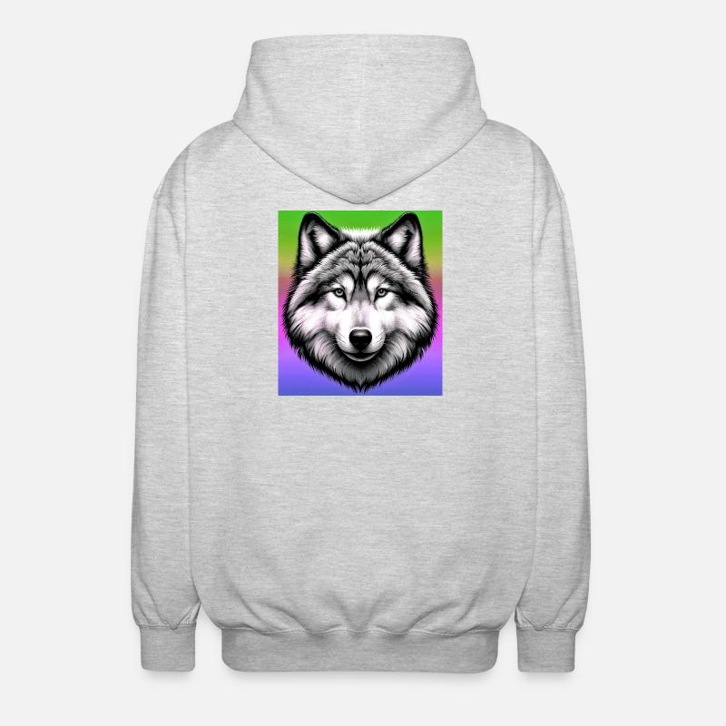 Wolf - Unisex Kapuzenjacke - Hellgrau meliert