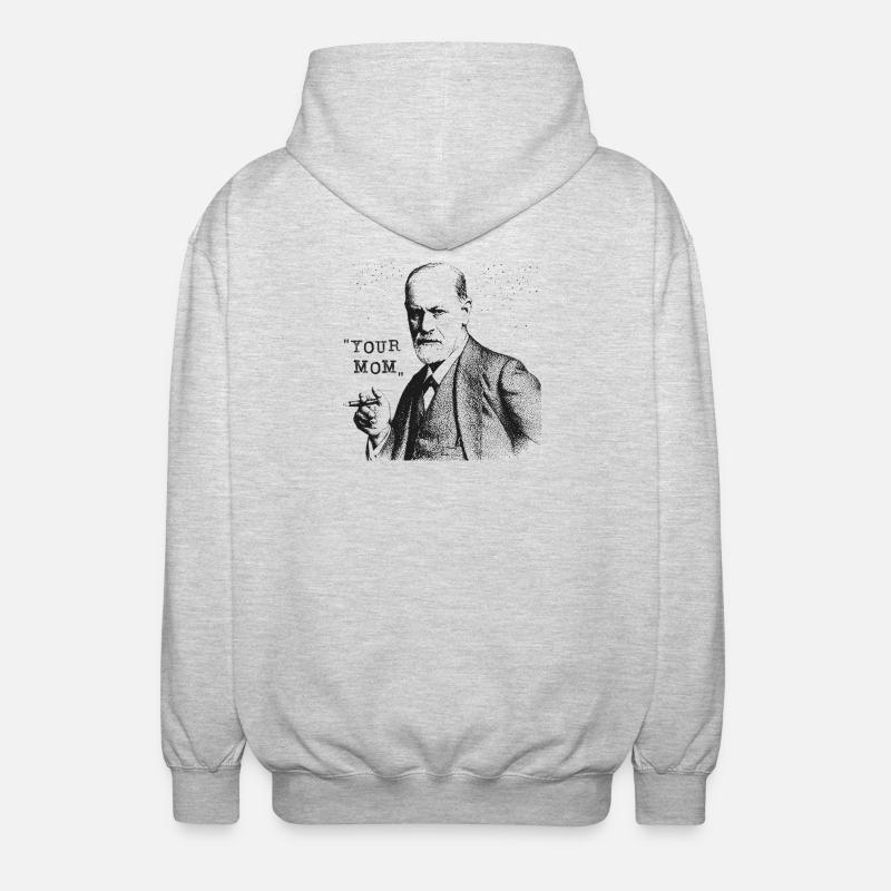 Your Mom - Siegmund Freud Statement - Unisex Kapuzenjacke - Hellgrau meliert