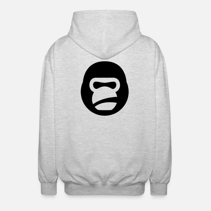 Gorilla Kettlebell – Gym Beast Logo - Unisex Kapuzenjacke - Hellgrau meliert