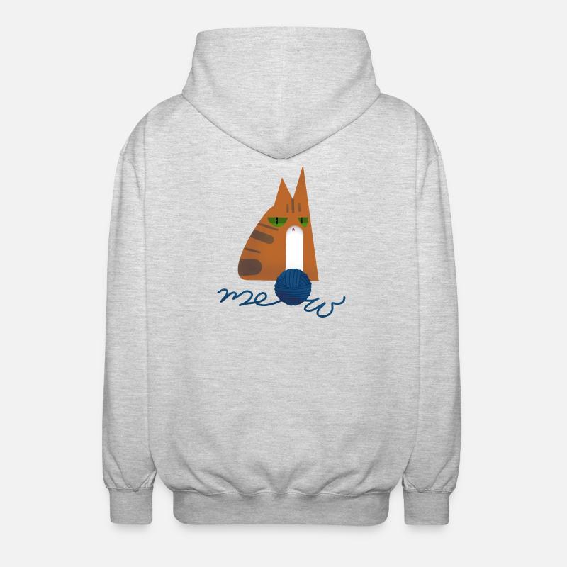 Kitten (red) - Unisex Hooded Jacket - light heather grey